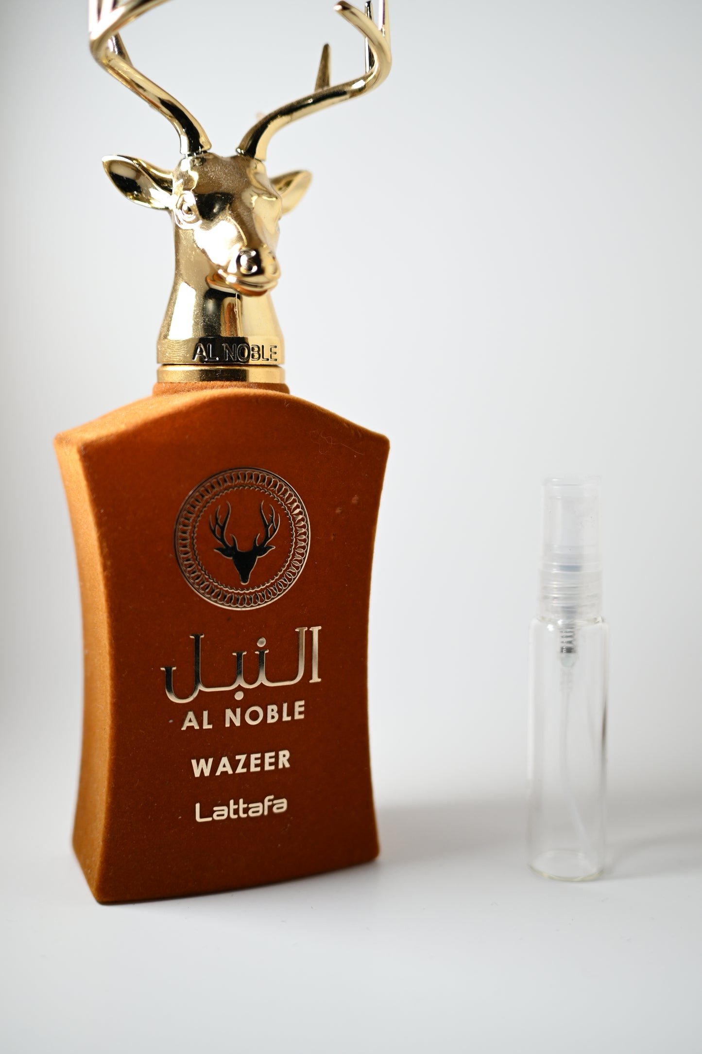 Al Noble Weezer Bottle Next to 10ML Decant - Perfumes de Adrian