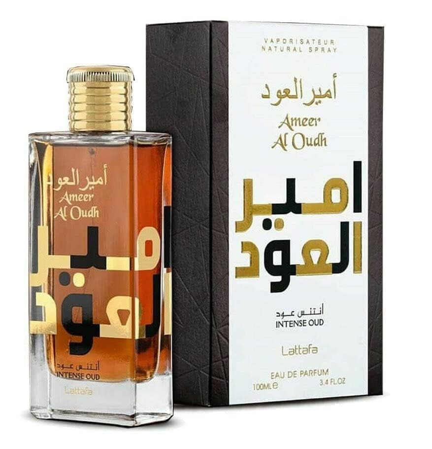 Ameer Al Oudh Intense Oud Lattafa Perfume Box and Bottle – 3.4OZ - Perfumes de Adrian